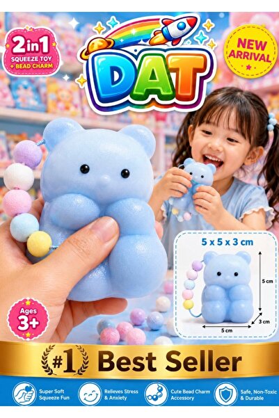 DAT Squishy Bear Squeeze Toy for Kids – Slow Rising Decompression Stress Reli...