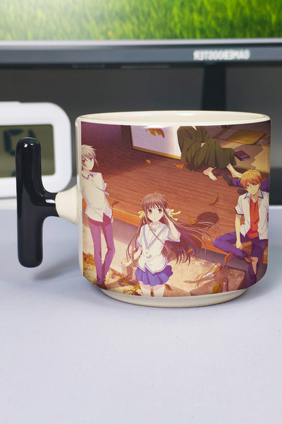 ZipZap Fruits Basket Anime Printed Ceramic Luxury Mug (1 Piece) T-Shaped Spec...