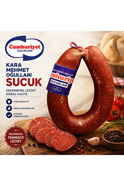 Cumhuriyet Sucukları Dana Eti %100 Doğal Fermante Sucuk 480-530gr