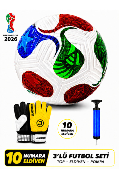 Janissary 3’lü Futbol Seti – 2026 Dünya Kupası Tasarımlı Top + 10 Numara Kale...