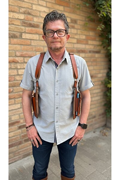 MelAlp Men's Genuine Leather Adjustable Strap Shoulder Holster Handmade