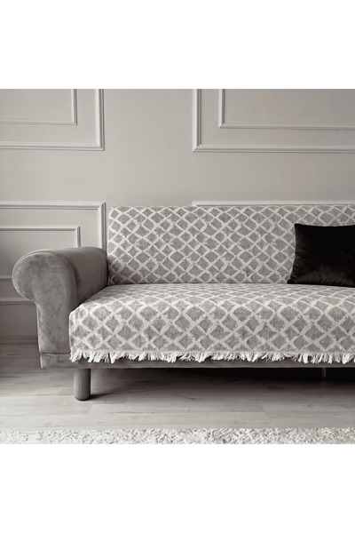 Bellevia 180x200 Kaymaz Koltuk Örtüsü Şalı Çekyat Kanepe Örtüsü Oturma ve Sır...