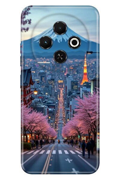 TECNO Spark 30C (KL5n) Kılıf Tokyo Temalı Desenli Darbe Emici Silikon