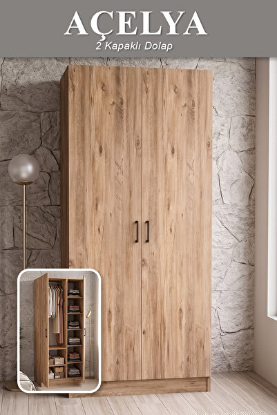 ygdecor Açelya Gardrop Askılı Elbise Dolabı Raflı Elbise Dolabı