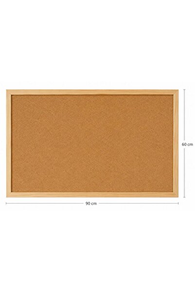 abnturk 90X60CM Duvara Montaj Büyük Boy Mantar Pano 60ADET Raptiye Hediyeli &...