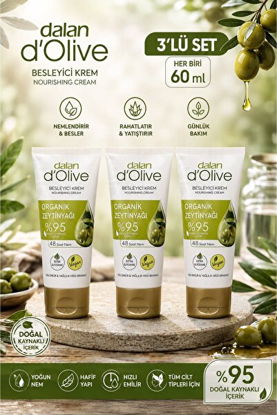 Dalan d’Olive Organik Zeytinyağı Besleyici Krem, %95 doğal kaynaklı içerik