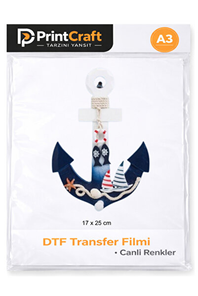 PRİNTCRAFT RENKLİ DÜŞLER ATÖLYESİ 17x25 cm Çapa Modeli Ütü ile Yapışan DTF Tr...