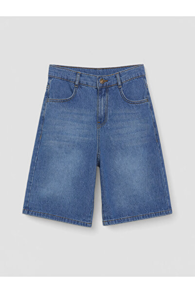 LC Waikiki Nevavm Wide Leg Boys' Jean Shorts with a Difference