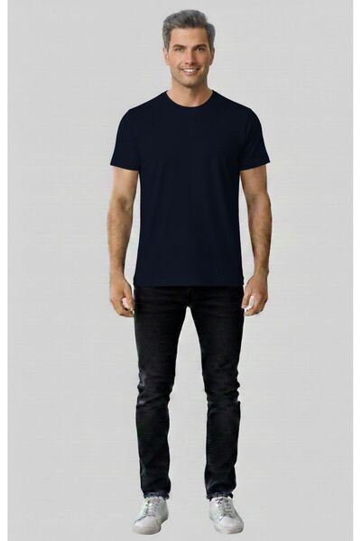 LessLabel Short-Sleeve 100% Cotton Basic Men's T-Shirt