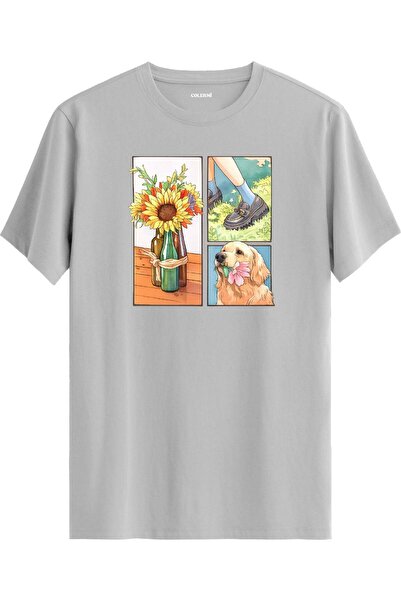 Colermi Sunflower & Golden Dog Printed T-Shirt