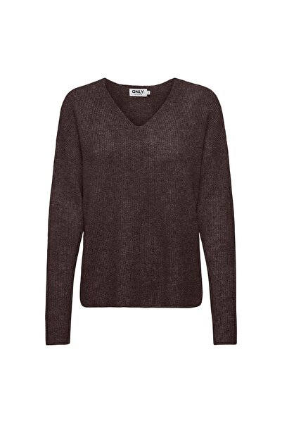 ONLY Damen Strickpullover - ONLCAMILLA V-NECK PULLOVER, V-Ausschnitt, einfarbig