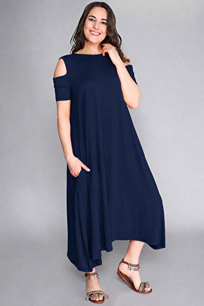 Curvy Trend Plus Size Off-The-Shoulder Viscose Dress