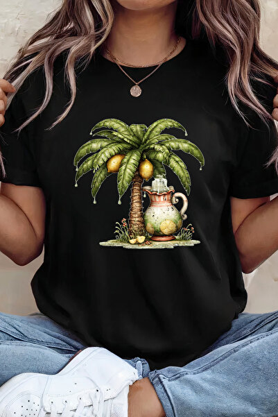 Sarah's Boutique Women's T-shirt – 100% cotton – Lemon Palm