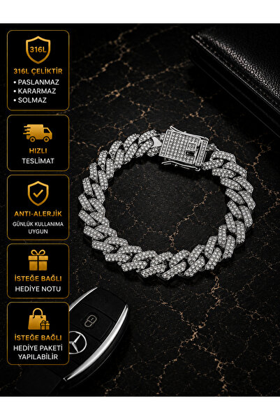 PURE BERRY سوار فولاذي VIP مرصع بالكريستال