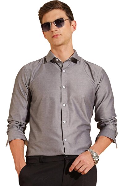 Generic Men's Formal Shirts (Size Large L Alpha System, Color Gray (Onyx Char...