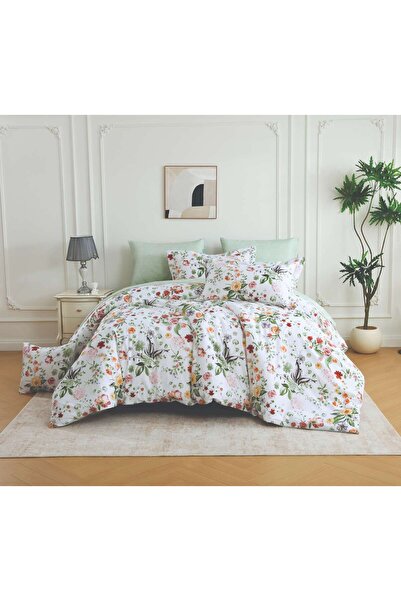 Alhabib bedding Microfiber Double White Floral Duvet Cover Set Without Fillin...