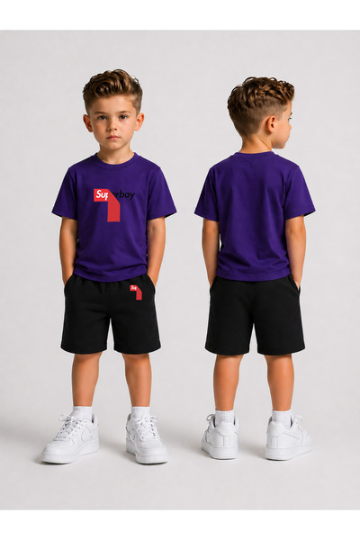 LORVEX Set pantaloni scurți pentru copii Băieți (pantaloni scurți - tricou) C...