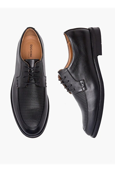 Duchini Men Textured Lace-Up Derby Shoes
