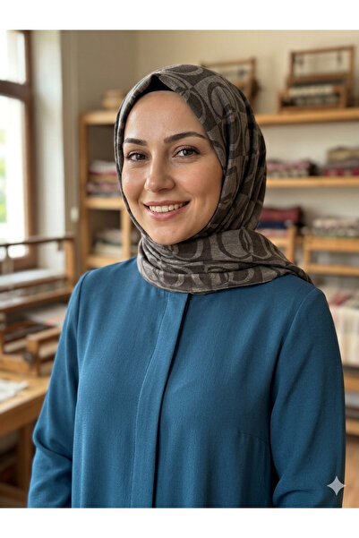 Larissa Scarf Valen İpek Jakarlı Şal Geometri desenli özel dokuma