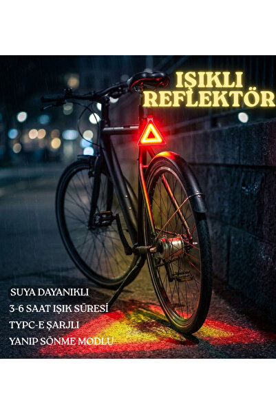SARFEX Bisiklet Scooter Arka Reflektör Şarjlı Bisiklet Arka Reflektör Tasarım...