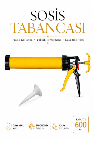 Badem10 Sosis Tabancası 600 Ml Profesyonel Silikon Mastik Uygulama Tabancası ...