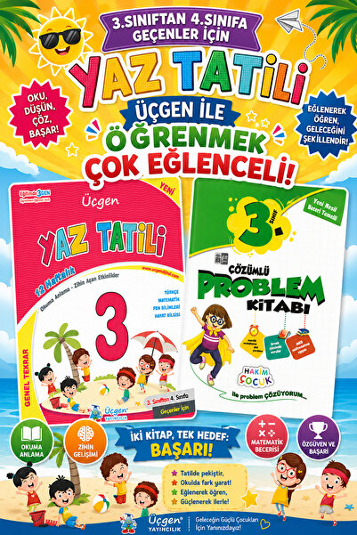 Üçgen Yayıncılık Üçgen 3.Sınıftan 4.Sınıflara Geçenler İçin Yaz Tatil Seti (T...