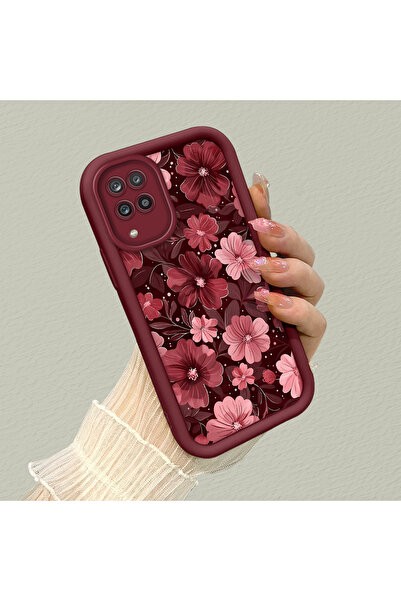 CHICASELUX Samsung Galaxy A12/M12 Uyumlu Moda Bahar Çiçeği Desen Kılıf, Çizil...