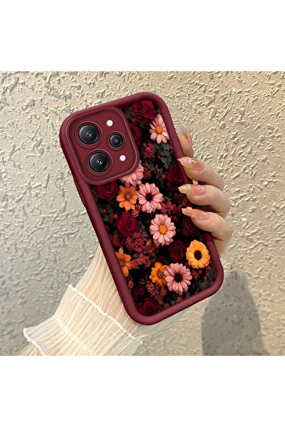 SLIMFELT Redmi 12 4G Uyumlu Yüksek Kaliteli Çiçek Desenli, Düşmeye Dayanıklı ...
