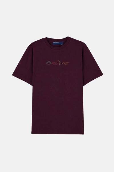 Reflect Studio Dinosauri Premium majica - Bordo crvena
