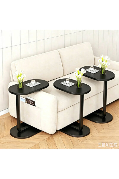 Snooe 3Pieces Coffee table round table living room bedroom,sofa side table，Wo...