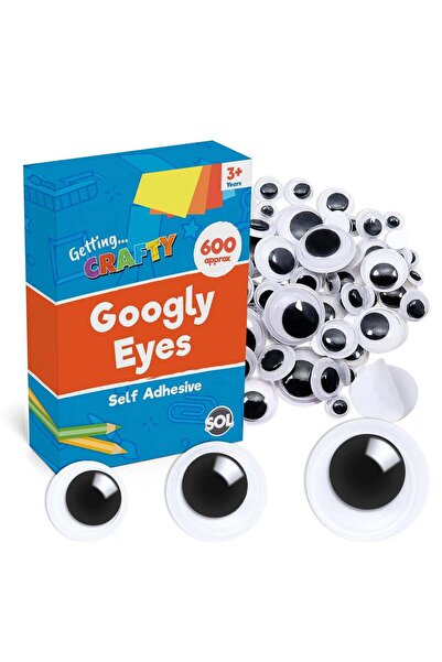 SOL 600pk Googly Eyes Self Adhesive - 3x200pk Small & Medium for Crafting & D...