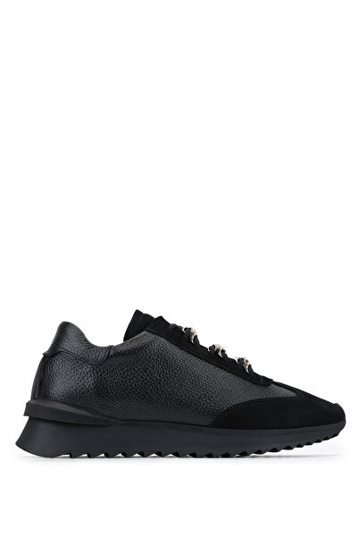 Tamer Tanca Women's Genuine Leather Black Sneakers & Sports Shoes