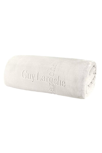 Guy Laroche Βελούδινη Μονή Κουβέρτα με Λογότυπο - 112 - Ιβουάρ