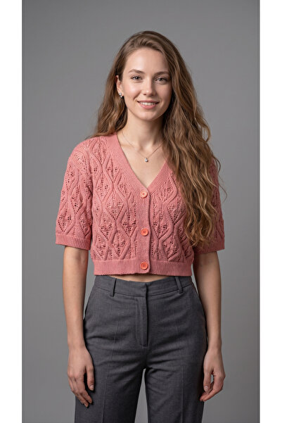 Loopa Women's Openwork Short Knitwear Cardigan