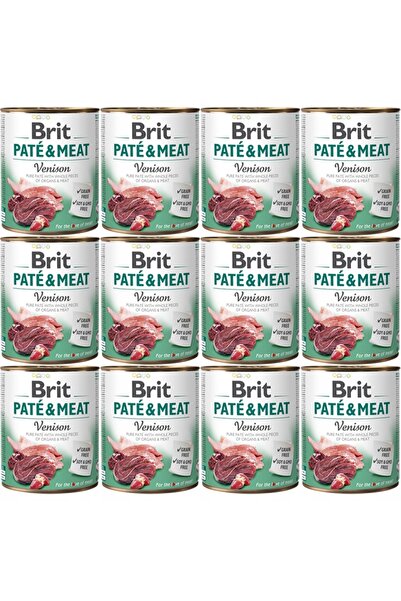 Brit Pate și Carne de Căprioară - hrană umedă pentru câini - 12x800g