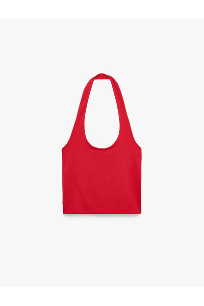 Koton Halter Yaka Kolsuz Pamuklu Crop Bluz