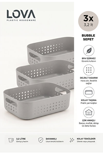 Lova Bubble Kapaksız Çok Amaçlı Organizer Düzenleyici (3 Adet)