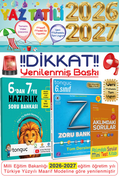 Tonguç Yayınları 6. Sınıf 6'dan 7'ye Hazırlık Kitabı 6. Sınıf Zoru Tüm Dersle...