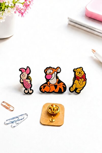 excarpin Winnie the Pooh Temalı Üçlü Çanta ve Yaka Broş Seti