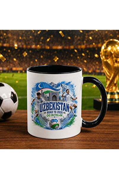 Bk Gift Uzbekistan Fan-Themed 2026 World Cup Designed Black Trophy Cup
