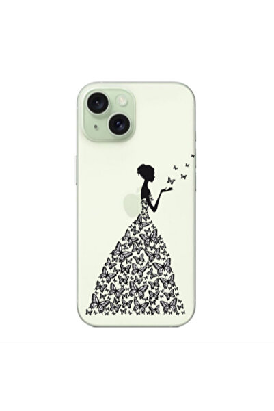 Other Apple iPhone 15 Plus Butterfly Girl Transparent Silicone TPU Θήκη