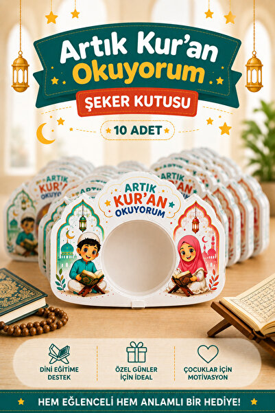 Sticker Ekspres 10 Pieces I Read the Quran Now Candy Box Special Design Gift ...
