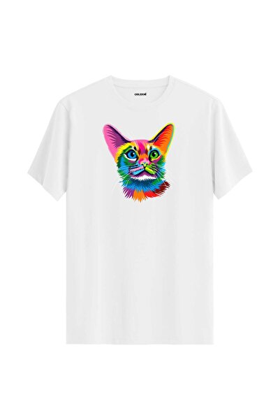 Colermi Colorful Ivy Cat Printed T-Shirt