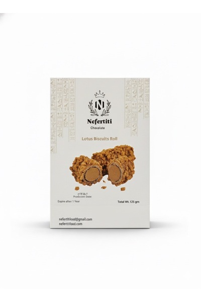 Nefertiti Chocolate Lotus, Crispy Wafer Rolls with Chocolate Filling, 125 g (...
