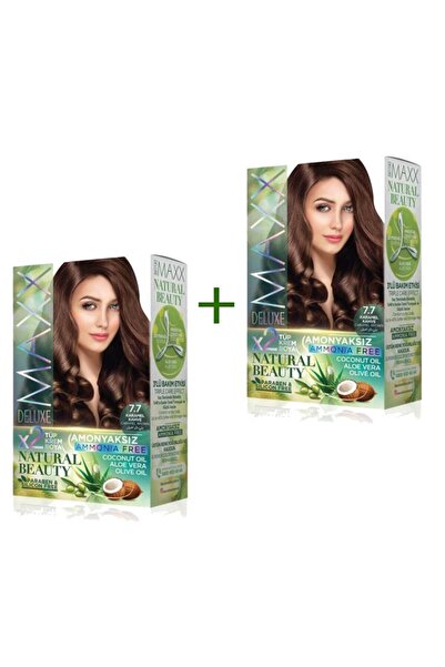 MBB ETİCARET 2 Paket Natural Beauty Amonyaksız Saç Boyası 7.7 Karamel Kahve