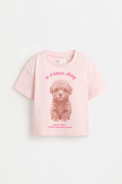 LEFTIES Kabartmalı baskılı t-shirt