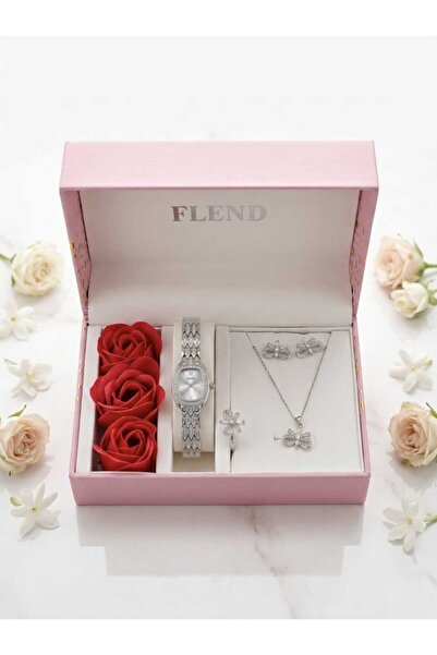 STRIVA Women's Luxury Watch Necklace Ring and Earrings Set in a Gift Box with...