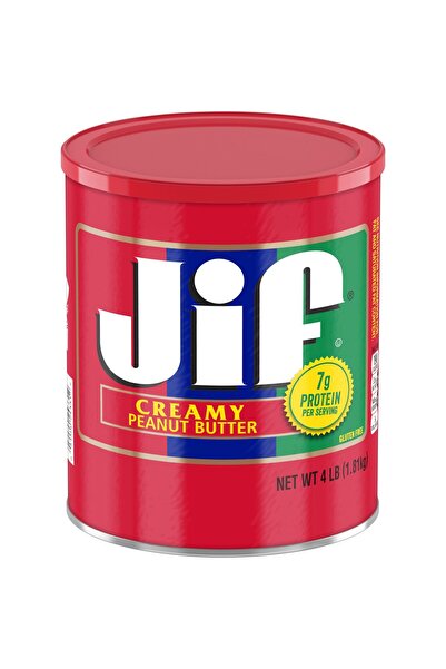 Jif زبدة الفول السوداني الكريمية في علبة 4 رطل