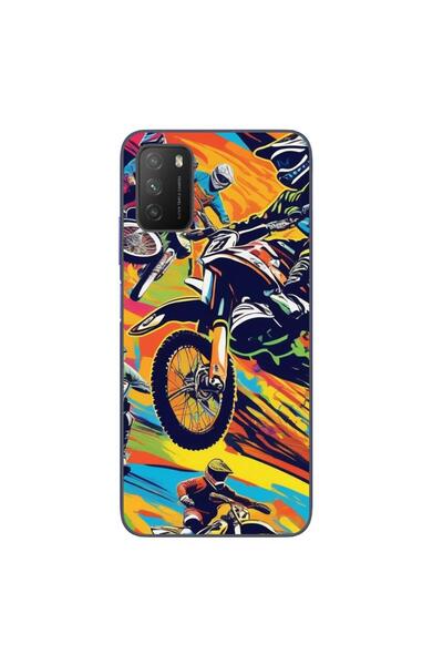 OEM Case compatible with Xiaomi Poco M3 Silicone Gel Tpu Motocross Pop Art Pa...