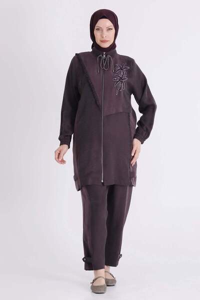 ottoman wear Büyük Beden Tesettür Pantolonlu Takım Bitter OTW35154